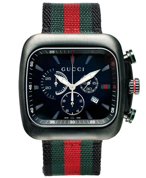 gucci watch square mens red green|gucci tank watch.